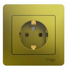 Glossa Фисташковый Розетка с заземлением (в сборе)  GSL001042  SE