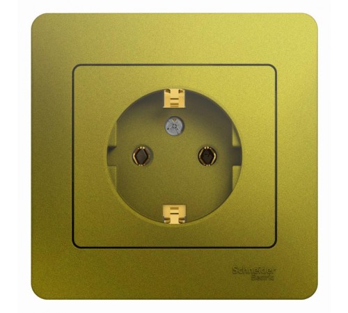 Glossa Фисташковый Розетка с заземлением (в сборе)  GSL001042  SE