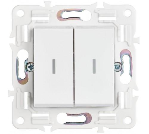 SKANDY Выключатель 2-клавишный проходной с индикацией 10А SK-V10W арктический белый  SK-V22-1-10-K01  IEK