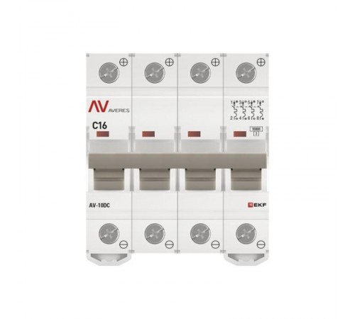 Выключатель автоматический AV-10 DC 4P 16A (C) 10kA  AVERES mcb10-DC-4-16C-av EKF