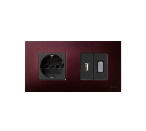 Simon 27 Накладка декоративная на рамку базовую, 2 поста, S27 Play, Arctic, баклажан  2700627-085  Simon