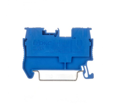 Клемма проходная, зажим push-in, 2 точки подключения, 2.5 кв.мм, синяя  VPR-2.5-BU  DKC