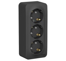 Blanca Антрацит О/У с изолирующей пластиной Розетка 3-ая с заземлением со шторками 16А, 250В  BLNRA011316  SE