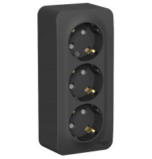 Blanca Антрацит О/У с изолирующей пластиной Розетка 3-ая с заземлением со шторками 16А, 250В  BLNRA011316  SE