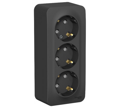 Blanca Антрацит О/У с изолирующей пластиной Розетка 3-ая с заземлением со шторками 16А, 250В  BLNRA011316  SE