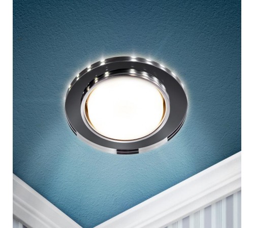 Cветильник встраиваемый со светодиодной подсветкой DK LD51 BK GX53 черный  Б0057468  ЭРА