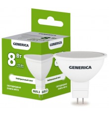 Лампа светодиодная MR16 софит 8Вт 230В 4000К GU5.3   LL-MR16-08-230-40-GU5-G  GENERICA