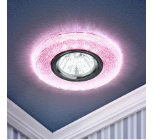 Светильник точечный встраиваемый DK LD1 MR16 3Вт GU5.3 розовый с подсветкой  Б0018776  ЭРА