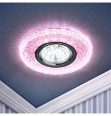 Светильник точечный встраиваемый DK LD1 MR16 3Вт GU5.3 розовый с подсветкой  Б0018776  ЭРА