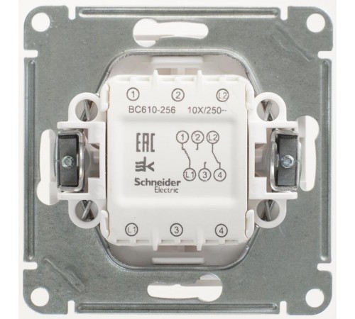 W59 Белый Переключатель 2-клавишный 10АХ  VS610-256-1-86  SE