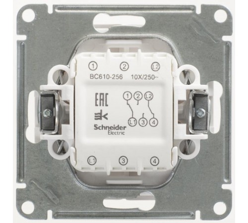 W59 Белый Переключатель 2-клавишный 10АХ  VS610-256-1-86  SE