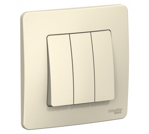 Blanca Молочный С/У Выключатель 3-клавишный, 10А, 250B  BLNVS100502  SE