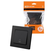 Кнопка звонка 6А черная "Сенеж"  SQ1816-0311  TDM