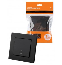 Кнопка звонка 6А черная "Сенеж"  SQ1816-0311  TDM