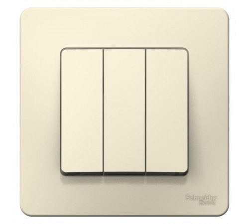 Blanca Молочный С/У Выключатель 3-клавишный, 10А, 250B  BLNVS100502  SE