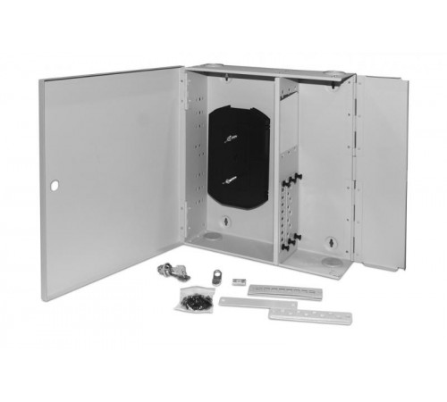 Бокс оптич.FO-WBX-6xSLT-W140H42-48UN-GY унив.наст.,от8 до 48п.(SC,duplexLC,ST,FC),со сплайс пласт.,без пиг.и прох.ад.,сер.  250444  Hyperline