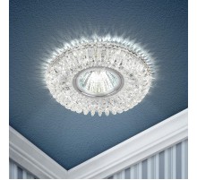 Светильник точечный декоративный DK LD34 SL/WH /1 cо светодиодной подсветкой MR16, прозрачный (40/960)  Б0048933  ЭРА