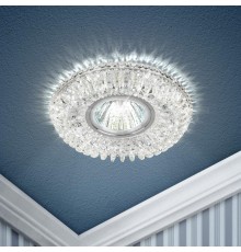 Светильник точечный декоративный DK LD34 SL/WH /1 cо светодиодной подсветкой MR16, прозрачный (40/960)  Б0048933  ЭРА