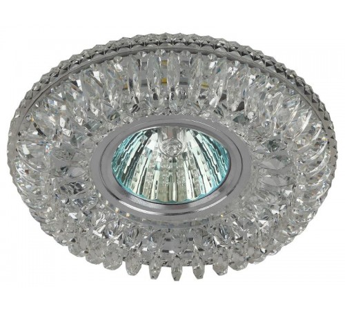 Светильник точечный встраиваемый DK LD34 SL/WH декор cо светодиодной подсветкой MR16, прозрачный  Б0036479  ЭРА