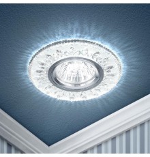 Светильник точечный встраиваемый под лампу DK LD9 MR16 50Вт GU5.3 прозрачный с подсветкой  Б0028080  ЭРА