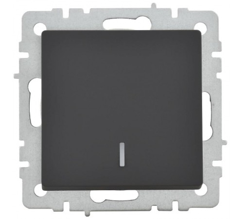 BRITE Выключатель 1-клавишный с индикацией 10А ВС10-1-1-БрГ графит  BR-V10-1-10-K53  IEK