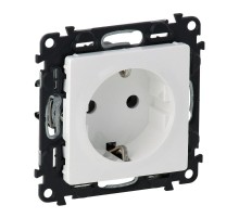 Valena LIFE DIY Белый Розетка 1-ая с/з с защитными шторками, безвинт.зажим  753420  Legrand