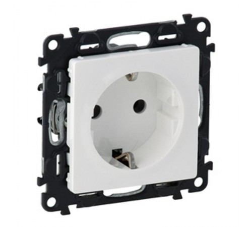 Valena LIFE DIY Белый Розетка 1-ая с/з с защитными шторками, безвинт.зажим  753420  Legrand