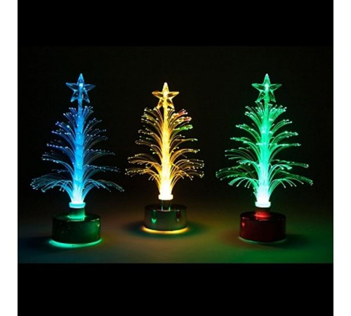 Фигура световая  "НАБОР елок из оптоволокна"  LT047   1диодов , 12 шт в наборе, 120мм, IP20  26893  FERON
