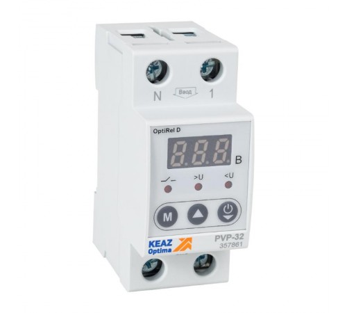 Реле напряжения OptiRel D PVP-32 с ЖК-дисплеем 32 А  357861  КЭАЗ