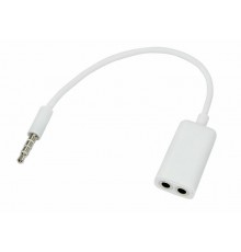 Аудиоразветвитель штекер 3,5 мм на 2 белый  18-1102  REXANT