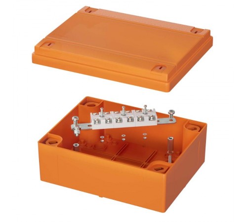 Коробка пластиковая FS с гладкими стенками и клеммниками, IP56, 240x190x90 мм, 6р, 450V, 32A, 10 мм2, нерж.контакт  FSK40610  DKC