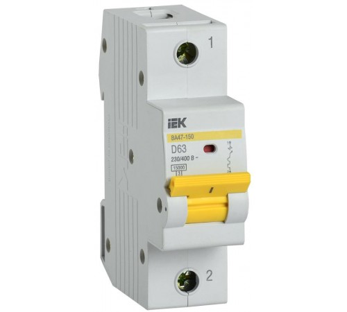 Выключатель автоматический однополюсный ВА47-150 63А D 15кА KARAT  MVA50-1-063-D  IEK