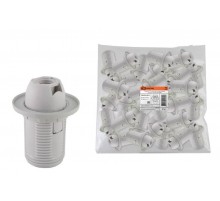 Патрон с кольцом термостойкий пластик Е14 белый, Б/Н  SQ0335-0033  TDM