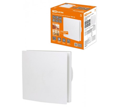 Вентилятор бытовой настенный, 100 С-Н, декоративная накладка, белый,  SQ1807-2007  TDM