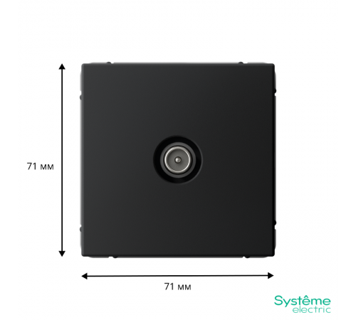 ArtGallery Карбон Розетка TV проходная 4DB, механизм  GAL001092  SE