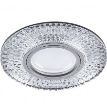 Светильник точечный встраиваемый под лампу, с LED подсветкой CD943 15LED*2835SMD 4000K, MR16 50W G5.3, прозрачный, хром  32991  FERON