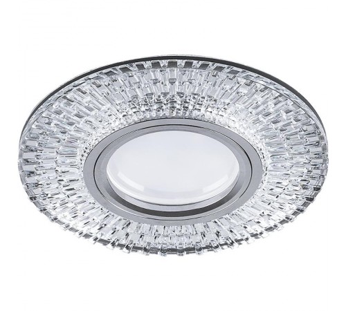 Светильник точечный встраиваемый под лампу, с LED подсветкой CD943 15LED*2835SMD 4000K, MR16 50W G5.3, прозрачный, хром  32991  FERON