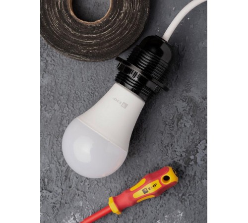 Патрон с кольцом карболитовый Е27 черный без наклейки PROxima  LHC-E27-r  EKF