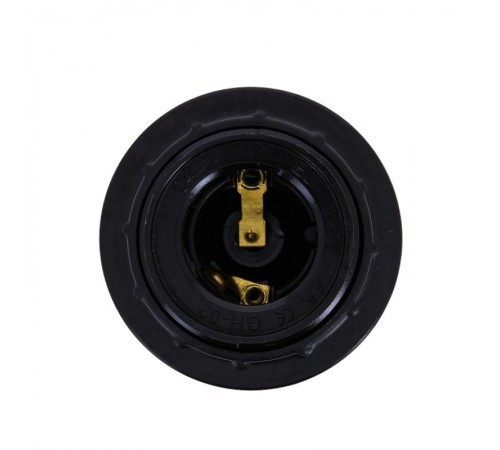 Патрон с кольцом карболитовый Е27 черный без наклейки PROxima  LHC-E27-r  EKF