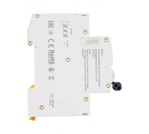 Выключатель автоматический дифференциального тока АВДТ B06S 1P+NP C13 30мА тип A (18мм) ARMAT IEK  AR-B06S-1N-C13A030  IEK