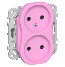 FLITE Розетка 2-ая без заземления со шторками 10А РСш02-0-ФлПр пурпурный  FI-R23-10-K99  IEK