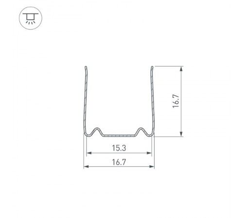 Профиль гибкий ARL-MOONLIGHT-1515-3D-2x500 ANOD (arlight, Алюминий)  029421  Arlight