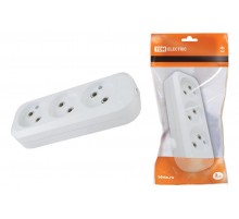 Колодка розеточная 3 гнезда 2П б/з 10А 250В белая   SQ1806-0010  TDM