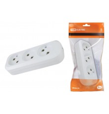 Колодка розеточная 3 гнезда 2П б/з 10А 250В белая   SQ1806-0010  TDM