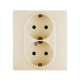 Розетка двойная с заземлением - Legrand Inspiria - со шторками в сборе 16А 250В безвинтовые зажимы - слоновая кость  673756  Legrand