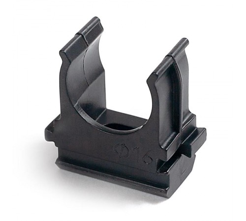 Крепёж-клипса для труб черная д16 (100шт/2000шт уп/кор)  PR13.0394  Строитель