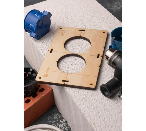 Шаблон для подрозетников c 2 отв. диам. 68 мм EKF Expert  sh-d68-2  EKF