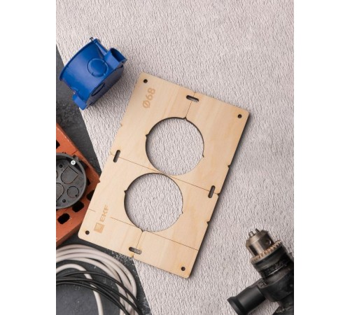 Шаблон для подрозетников c 2 отв. диам. 68 мм EKF Expert  sh-d68-2  EKF