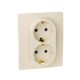 Etika Слоновая кость Двойная розетка с заземлением, винты  672323  Legrand