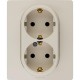 Etika Слоновая кость Двойная розетка с заземлением, винты  672323  Legrand